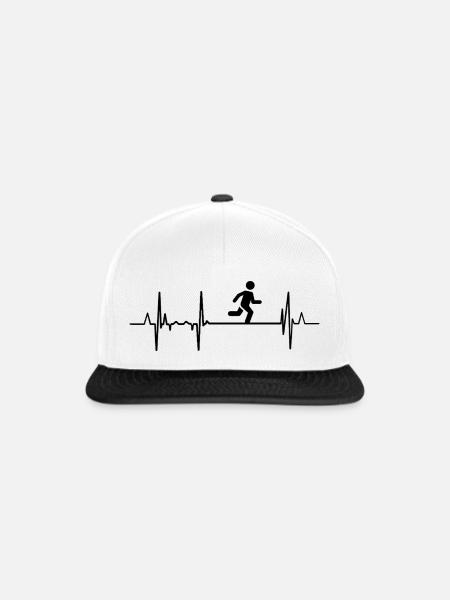Herzschlag Laufen - Snapback Cap - Weiß/Schwarz