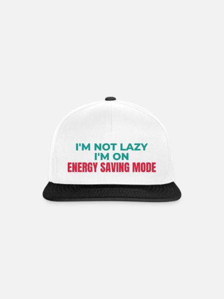 Energiesparmodus nicht faul - Snapback Cap - Weiß/Schwarz