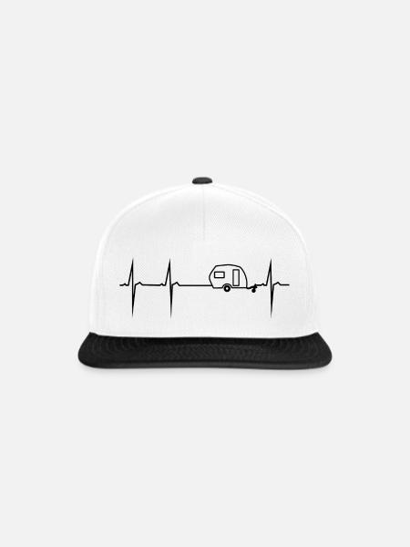 herzschlag wohnwagen - Snapback Cap - Weiß/Schwarz