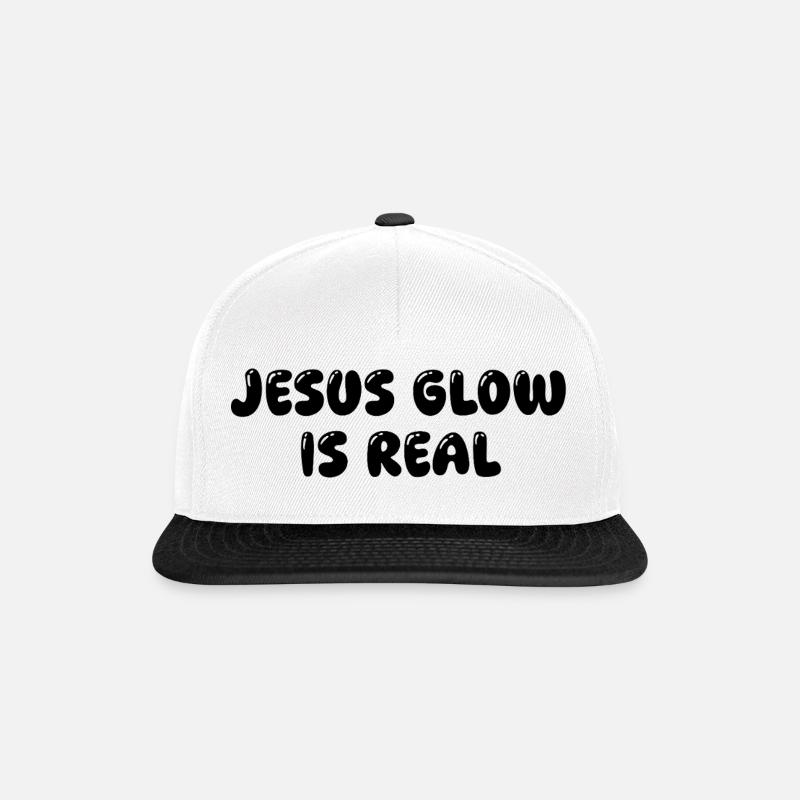 Jesus Glow - Snapback Cap - Weiß/Schwarz