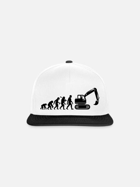 Baggerfahrer Evolution Für Baggerführer Mit Bagger - Snapback Cap - Weiß/Schwarz