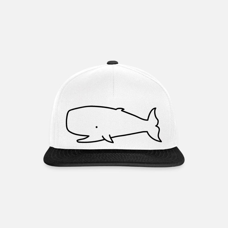 Pottwal - Snapback Cap - Weiß/Schwarz