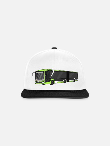 Bus, Schulbus, Busfahrer - Snapback Cap - Weiß/Schwarz