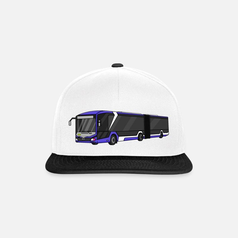 Bus, Schulbus, Busfahrer - Snapback Cap - Weiß/Schwarz