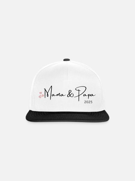 werdende Eltern 2025 Baby Reveal Schwangerschaft - Snapback Cap - Weiß/Schwarz