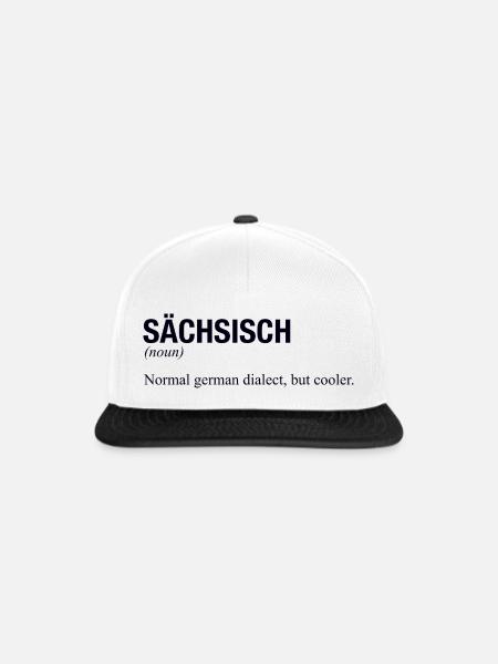 SÄCHSISCH Sachsen - Snapback Cap - Weiß/Schwarz