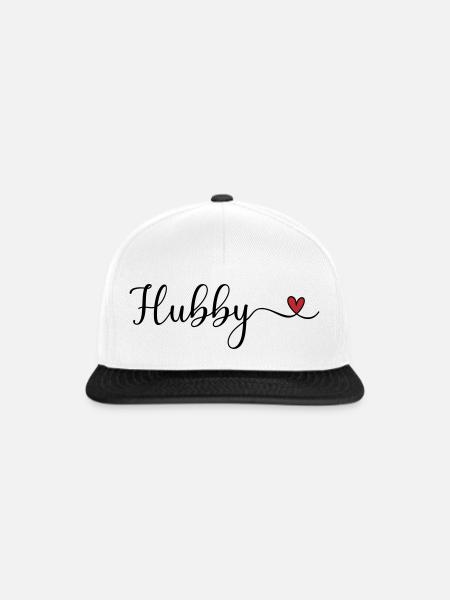 Hubby Heart - Snapback Cap - Weiß/Schwarz