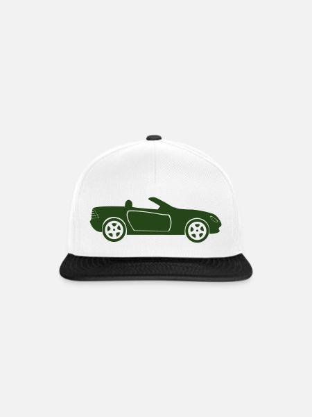 Auto Cabrio Silhouette - Snapback Cap - Weiß/Schwarz