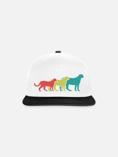 Geparden Trio Retro Style - Snapback Cap - Weiß/Schwarz