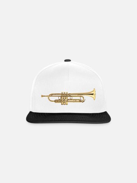Trompete - Snapback Cap - Weiß/Schwarz