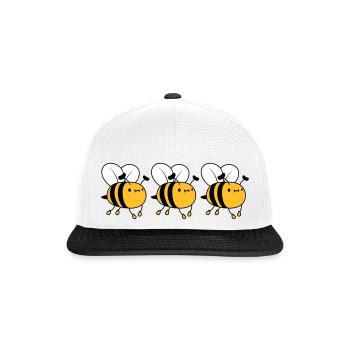 3 abeilles occupées - Casquette snapback - blanc/noir - Devant
