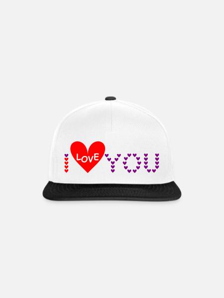 I love you - Snapback Cap - Weiß/Schwarz
