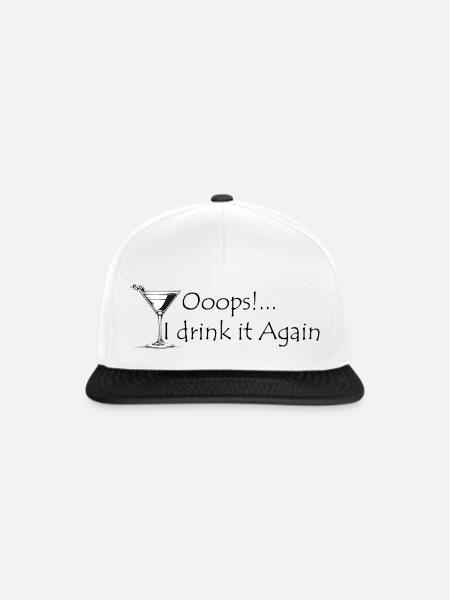 Minimalistisches Espresso Martini - Snapback Cap - Weiß/Schwarz