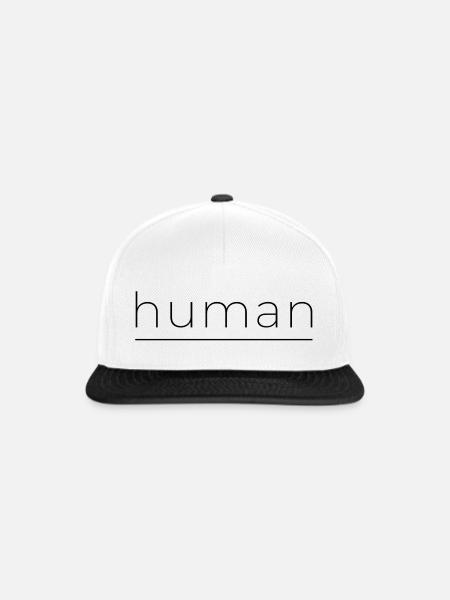 human edel – Statement für Menschenrechte  - Snapback Cap - Weiß/Schwarz