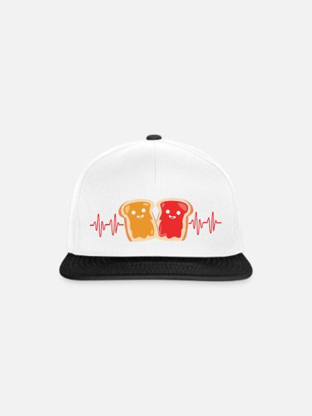 Erdnussbutter - Snapback Cap - Weiß/Schwarz