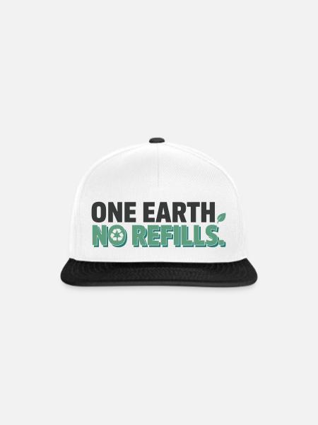 One Earth No Refills - Snapback Cap - Weiß/Schwarz