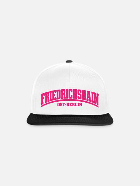Friedrichshain - Ost-Berlin - Bezirk - Deutschland - Snapback Cap - Weiß/Schwarz