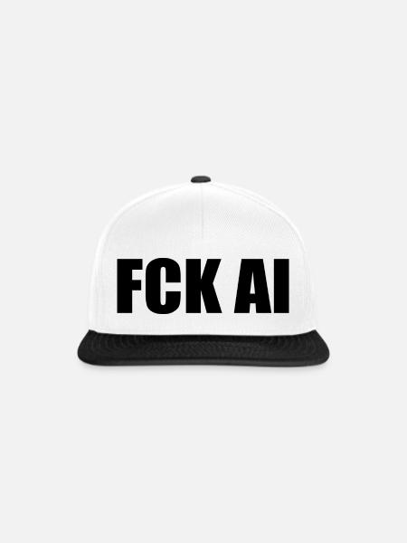 Fck ai - Snapback Cap - Weiß/Schwarz