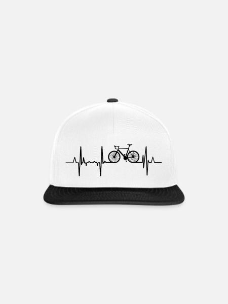 Herzfrequenz Radfahren - Snapback Cap - Weiß/Schwarz