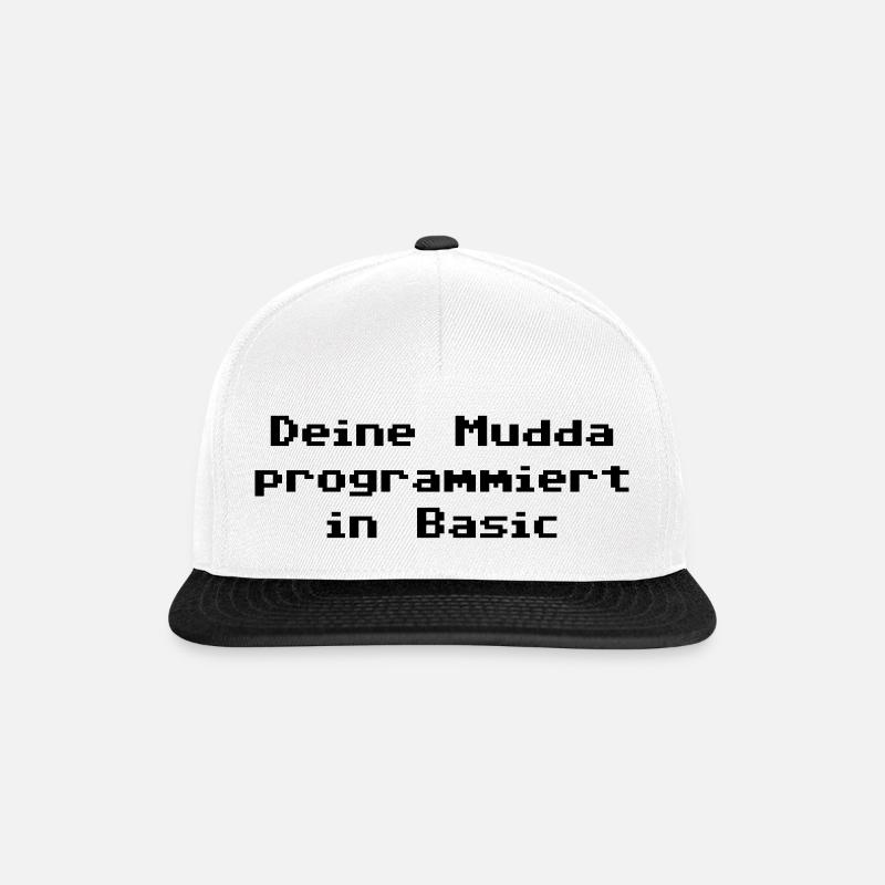 Deine Mudda programmiert in Basic - Snapback Cap - Weiß/Schwarz