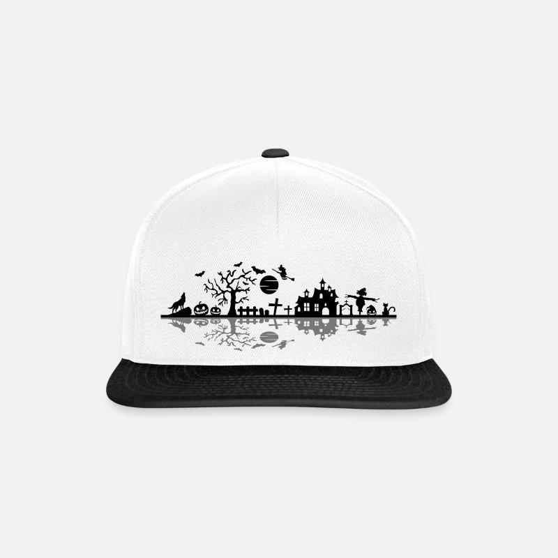 Feiertag - Halloween Mond Vogelscheuche - Snapback Cap - Weiß/Schwarz
