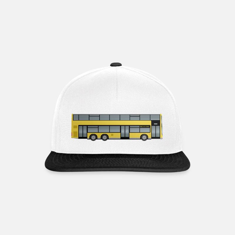 Berliner Doppeldeckerbus - Snapback Cap - Weiß/Schwarz