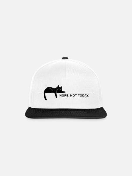 Nope. Not today. – Minimal Katze Statement - Snapback Cap - Weiß/Schwarz