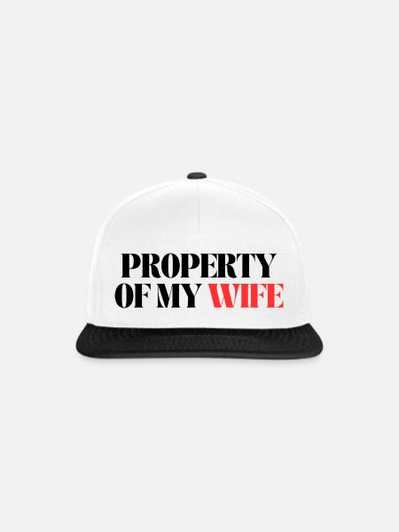 Eigentum meiner Frau - Snapback Cap - Weiß/Schwarz