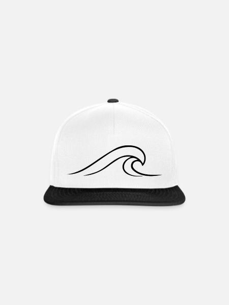 minimalistische-welle - Snapback Cap - Weiß/Schwarz