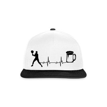 Heartbeat Beer & Tennis - (2) - Snapback Cap - white/black - Front