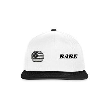 Vintage Stars, Stripes and BABE - Snapback Cap - Weiß/Schwarz - Vorne