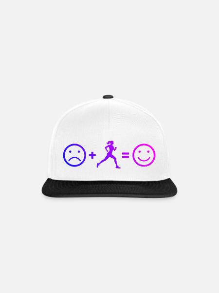 Geschenkidee für eine Running mit Running - Snapback Cap - Weiß/Schwarz