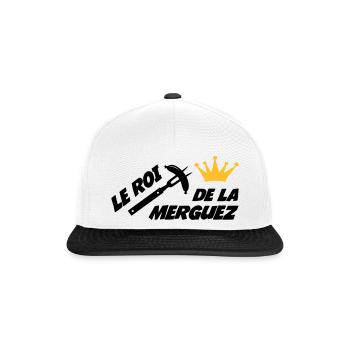 Le Roi de la Merguez ! - Casquette snapback - blanc/noir - Devant