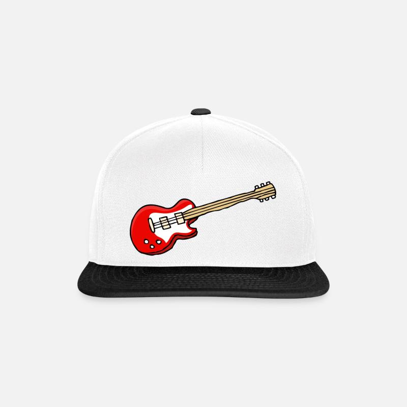 E-Gitarre - Snapback Cap - Weiß/Schwarz