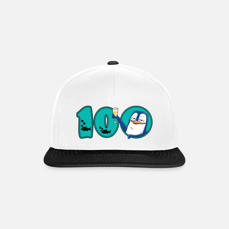 Pingouin du 100e anniversaire - Casquette snapback - blanc/noir