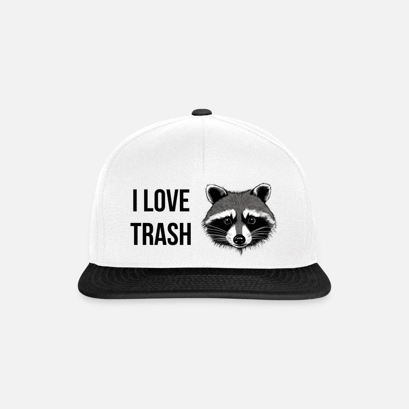 I Love Trash - Snapback Cap - Weiß/Schwarz