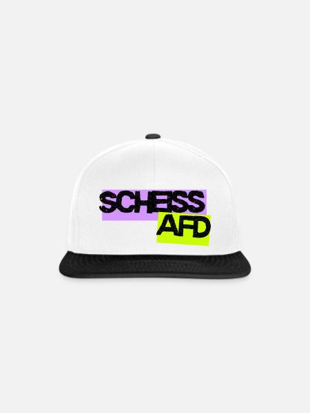 Scheiss AFD - Snapback Cap - Weiß/Schwarz