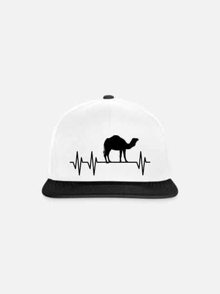 Kamel Herzschlag - Snapback Cap - Weiß/Schwarz