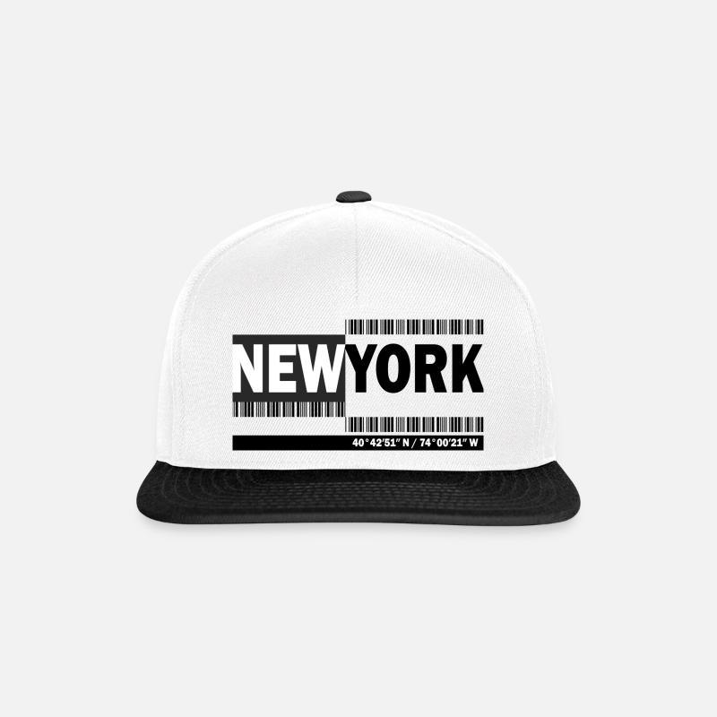 NEW YORK - Barcode - Snapback Cap - Weiß/Schwarz