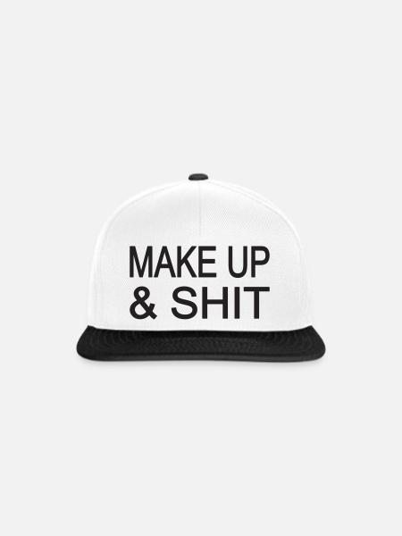 MAKE UP & SHIT! - Snapback Cap - Weiß/Schwarz