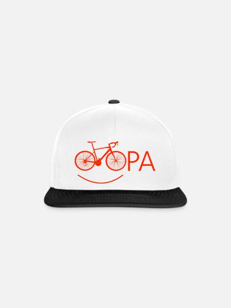 Opa Fahrrad Rentner Rente - Snapback Cap - Weiß/Schwarz