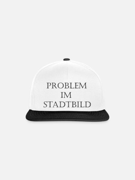 Problem im Stadtbild Typo - Snapback Cap - Weiß/Schwarz