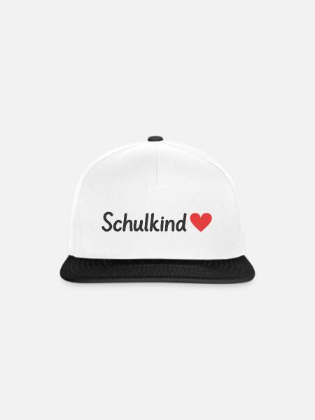 Schulkind - Snapback Cap - Weiß/Schwarz