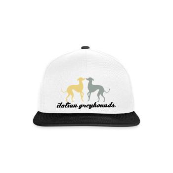Petit lévrier italien (PLI) - Casquette snapback - blanc/noir - Devant