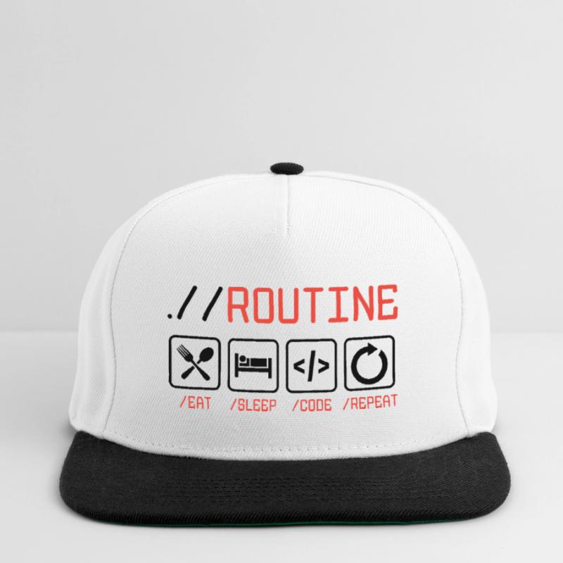 Routine Eat Sleep Code Repeat Software Developer C Snapback Cap