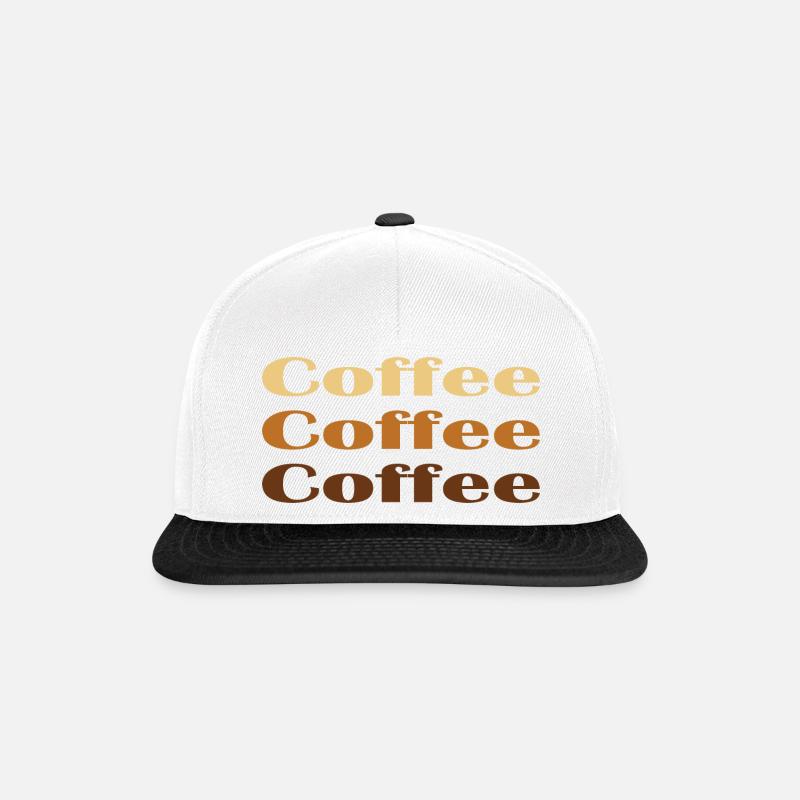 Coffee Coffee Coffee - Snapback Cap - Weiß/Schwarz