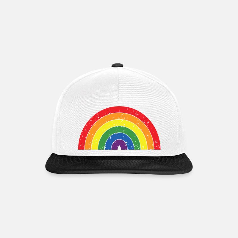 Regenbogenfarben Pride Month LGBTQ+ Grunge Textur - Snapback Cap - Weiß/Schwarz