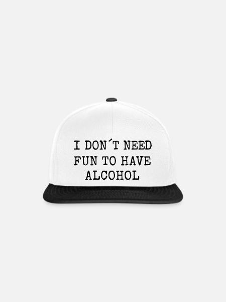 Funny Alcohol Pun - Snapback Cap - Weiß/Schwarz