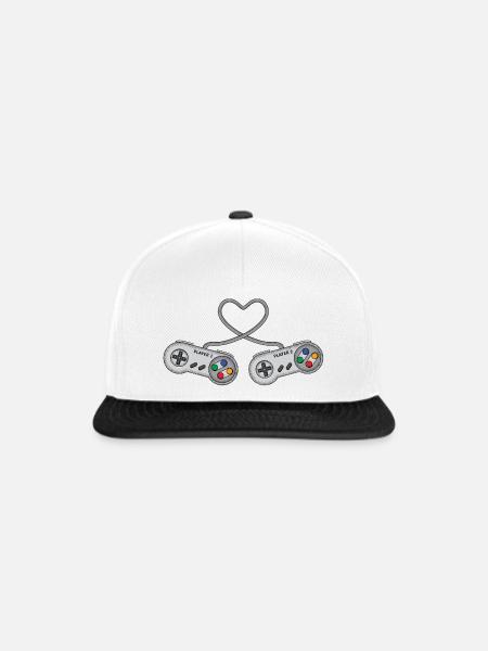 DreamTeam Controller A Gaming Game Konsole - Snapback Cap - Weiß/Schwarz