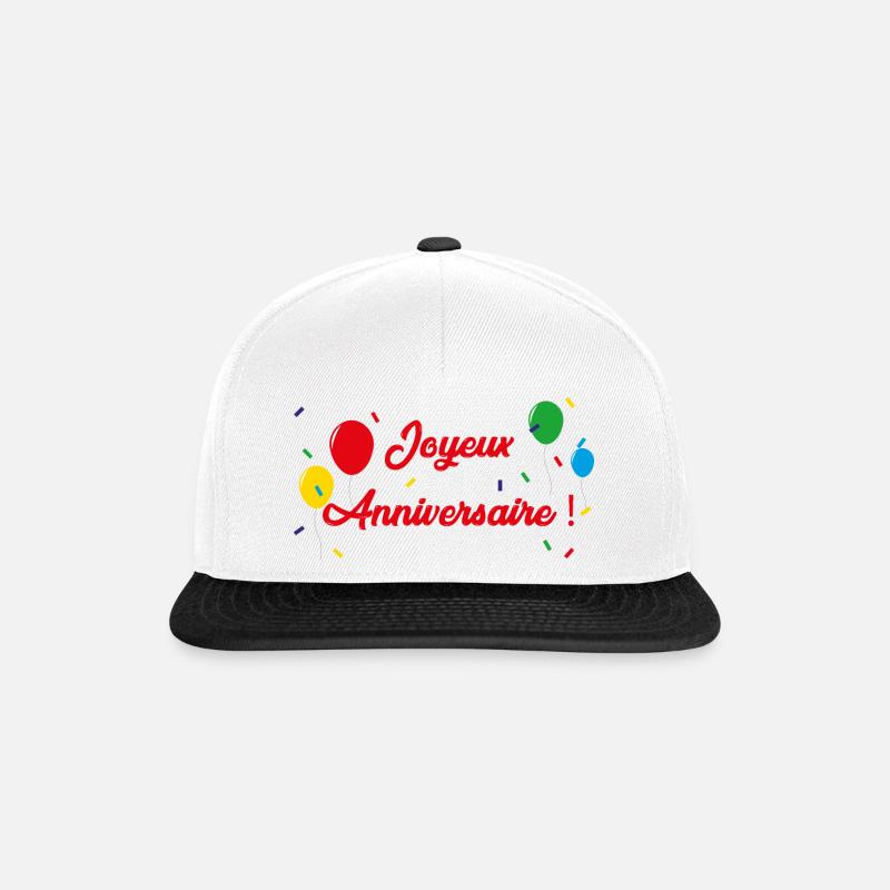 Geburtstag - Snapback Cap - Weiß/Schwarz